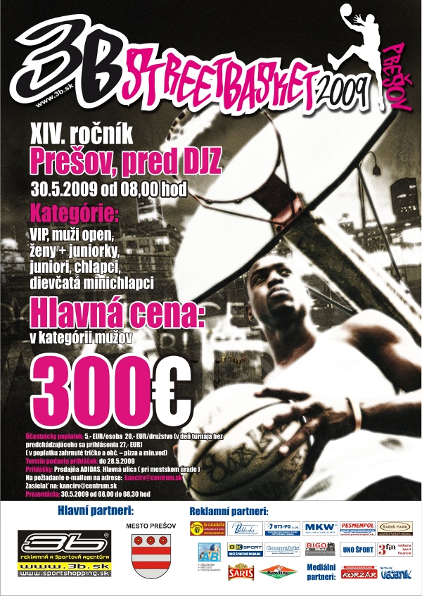 V sobotu 3B Streetbasket 2009 Prešov