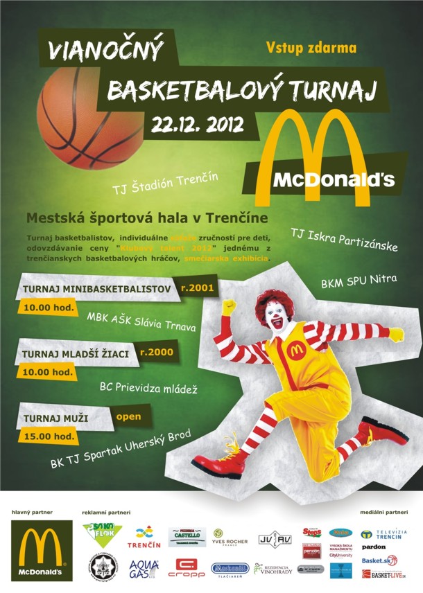 V Trenčíne Mcdonalds vianočný basketbalový turnaj