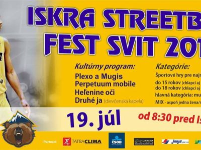 Sviťania pozývajú v sobotu na Iskra Streetball Fest