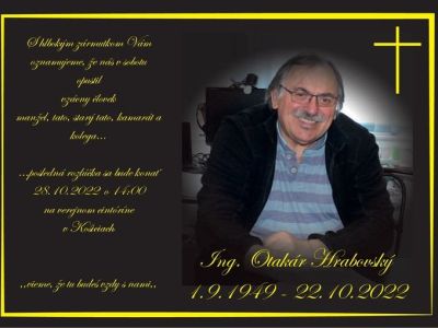 Opustil nás Otakar Hrabovský